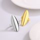 thumbnail image 2 of Anillos de joyería de calidad de lujo de Plata de Ley 925 para mujer, superficie curva geométrica, accesorios de boda, joyería para alergias, 2 of 2