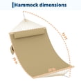 thumbnail image 2 of Kicctian Double Quilted Hammock for 2 Adults, Large Outdoor Patio Swing Bed with Hardwood Spreader Bars and Pillow, 450lbs Capacity, for Backyard or Poolside, 2 of 7