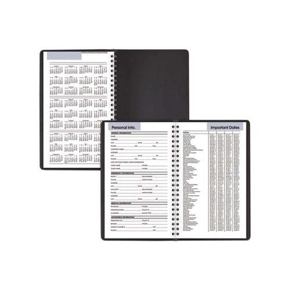 Block Format Weekly Appointment Book 8.5 x 5.5, Black, 2022