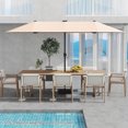 thumbnail image 1 of Costway 13 FT Large Patio Umbrella with LED Solar Lights Crank Handle 12 Heavy-Duty Ribs Beige, 1 of 10