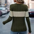 thumbnail image 4 of Elvqul Womens Blouses Striped Long Sleeve Tops Army Green Loose Fit Pullover Trendy Shirts for Women Spring, 4 of 7