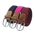 thumbnail image 4 of Cinturón para Hombre 1 Unidades,Cinturón Tejido Elástico Trenzado En Caja de Regalo Pantalones Casuales de Golf Cinturones Jeans - 39.4", Rosa Claro brillar Electrónica, 4 of 5
