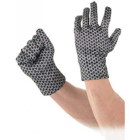Faux Chain Mail Adult Mens Medieval Renaissance Costume Gloves