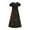 Black1, variant on Isvgxsz New Summer Dresses for Girls Fashion Print A-Line Long Dress Short Sleeve Crew Neck with Pocket Soft Comfort Flower Girl Dresses 9-10 Years（150） Beige