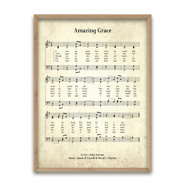Amazing Grace Unframed Hymn Wall Art Print