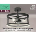 thumbnail image 2 of Feit Electric Katalyst 15 in. 3-Light Matte Black Color Choice Selectable CCT LED with Night Light Semi-Flush Mount Ceiling Light, 2 of 10
