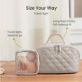 thumbnail image 4 of Travel Makeup Bag for Woman, 180° Wide Open Lay-Flat Cosmetic Organizer with Compartments, Machine-Washable Puffy Toiletry Bag for Full-Size Skincare, 4 of 7