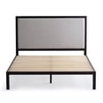 thumbnail image 3 of Rest Haven Metal Platform Bed Frame with Upholstered Headboard, King, Gray, 3 of 8