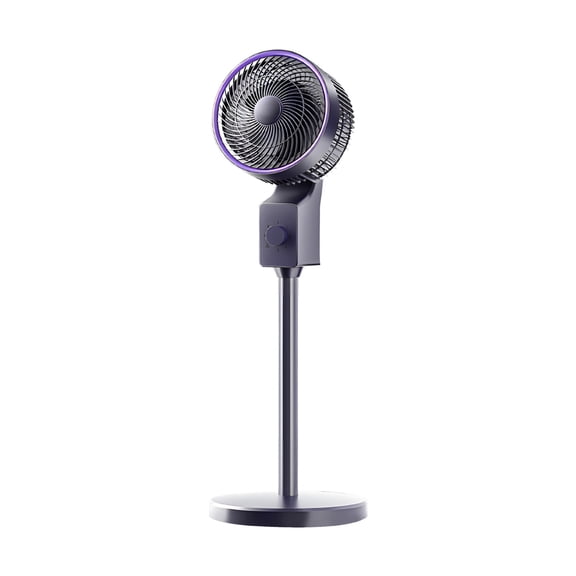 Purple Pedestal Fan with Remote, Oscillating Standing Floor Fan with Adjustable Height & 3 Speeds, Quiet Air Circulator for Bedroom Living Room Office
