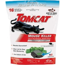 Tomcat Mouse Killer Refillable Station, Includes 1 Bait Station with 16, 1-oz. Baits - Child & Dog Resistant - Use Indoors & Outdoors to Kill Mice