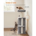 thumbnail image 4 of Small Cat Tree Tower with 2 Caves for Multi-Cat Households, Kittens, Scratching Posts, Light Gray UPCT005G01, 4 of 5