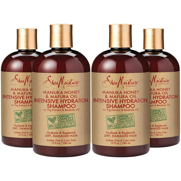 Shea Moisture Manuka Honey & Mafura Oil Intensive Hydration Shampoo 13 oz (Pack of 4)