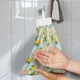 thumbnail image 2 of ZIATUBLE Lemon Floral Hanging Hand Towels Reusable Towels for Kitchen Cleaning Bathroom Hand Towels Washable Hanging Dish Towels with Snap Button Kitchen Hand Towels and Washcloths, 2 of 7