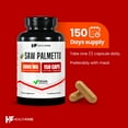 thumbnail image 5 of HealthFare Saw Palmetto for Men & Women | Extract 4000mg | 150 Vegan Capsules | Extra Strength Herbal Supplement | Supports Prostate, Urinary, Hair & DHT Balance | Non-GMO, Gluten-Free | Made in USA, 5 of 8