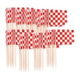 thumbnail image 2 of GUOOL 100 Pièces Drapeau Cure-Dents Fête d'Anniversaire Fournitures Maison Fête Cupcake Bâtons Rouge Blanc, 2 of 9