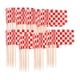 thumbnail image 2 of 100 mini palillos de dientes con forma de bandera, accesorios para aperitivos, manualidades, fiestas, cupcakes. rojo blanco, 2 of 9
