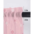 thumbnail image 6 of Pink Snowman Christmas Curtains 54 Inch Length,Sheer Curtains for Bedroom Living Room Window Winter Snowflake Xmas Tree Pink Grey Plaid Kitchen Curtains Small Half Window Drapes 52"x54" 2 Panels, 6 of 7