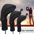thumbnail image 2 of Advancent 3 uds cubiertas de cabeza de Golf negras conductor 1 3 5 cubiertas de cabeza de cuello largo de punto cubierta protectora Club Golf, 2 of 6