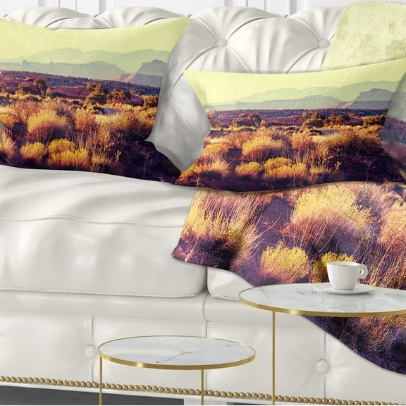 Designart 12" x 20" Yellow Polyester Throw Pillow