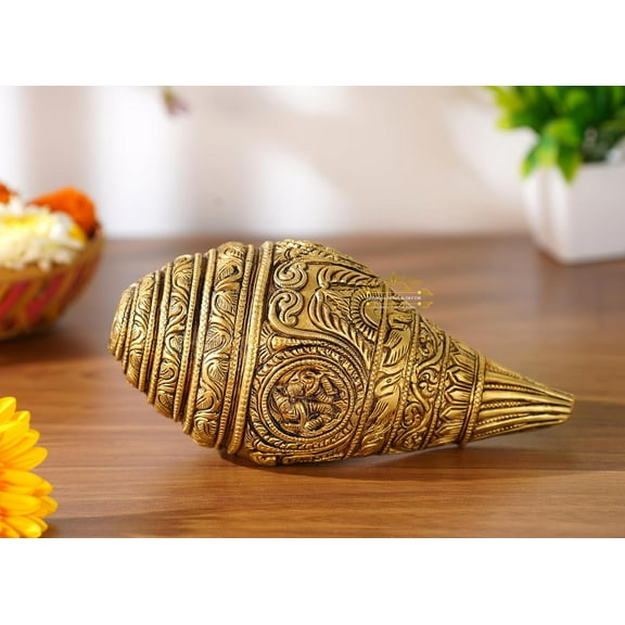 Vishnu Lakshmi Narayan Shankh/Conch | Item Finish- Antique Glossy
