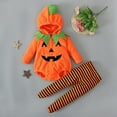 thumbnail image 6 of Newborn Toddler Halloween Pumpkin Costumes Pumpkin Bodysuit With Infant Outfit Halloween Costumes for Boys Girls Halloween Costumes 6-12 Months, 6 of 9