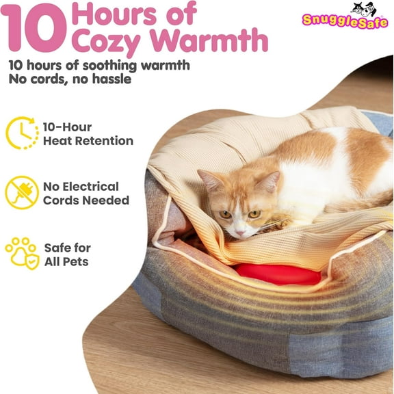Microwave Heat Pad for Pets - Chew-Proof, Water-Resistant Heating Disc for Dogs & Cats -  to 10 Hours of Soothing Warmth
