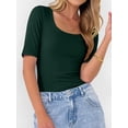 thumbnail image 3 of ANRABESS Womens Scoop Neck Tops Half Sleeve Ribbed Knit Slim Fitted T Shirts Summer Casual Basic Tee Going Out Shirts, 3 of 10