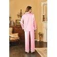 thumbnail image 6 of Ekouaer Women's Classic Button Down Long Satin Silk Pajama Set, 6 of 6