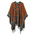 thumbnail image 4 of ASTARIN Women's Printed Tassel Poncho Cape Wrap Shawl, Knitted Large Poncho Cardigan for Spring, Fall, Winter(Red), 4 of 9