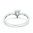 thumbnail image 3 of Simulated Cubic Zirconia Size-5 Teardrop Pear Art Deco Wedding Bridal Engagement Ring 925 Sterling Silver, 3 of 7