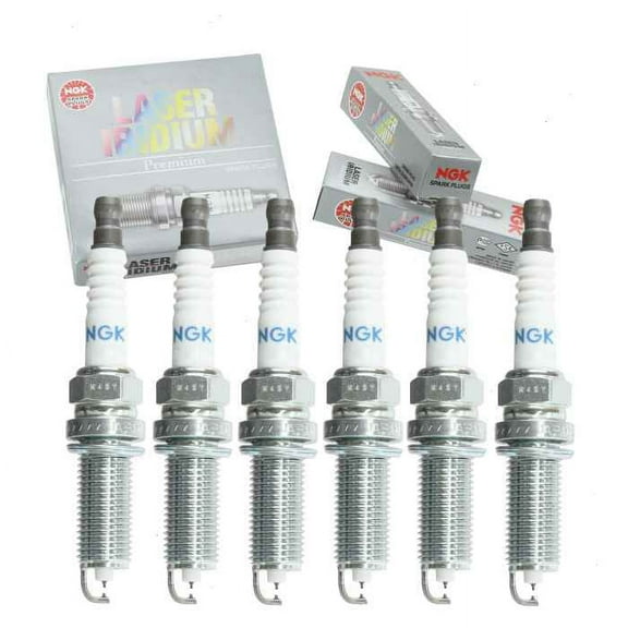 6 pc NGK Laser Iridium Spark Plugs compatible with Infiniti Q50 3.5L V6 2014-2018
