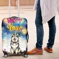 thumbnail image 4 of Happy New Year with Alaskan Malamute Fireworks Holiday Xmas Winter 2025 Travel Luggage Cover Alaska Mal Dog Lovers Gifts Suitcase Dust Protective Decor - 00025, 4 of 5