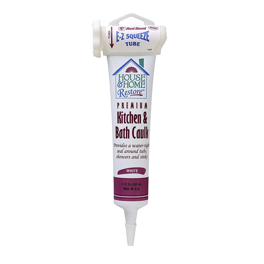 Red Devil 0838 EZ Squeeze Kitchen & Bath Caulk, White, 5Ounce