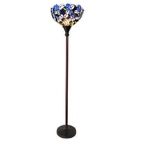 RADIANCE Goods Tiffany-Style 1 Light Iris Torchiere Floor Lamp 14.5" Shade