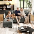 thumbnail image 4 of BedLuxury 84” Modular Sectional Sofa with Moveable Storage Ottoman, Cloud Couch Seats 4, Modern Living Room Furniture, Chenille Gray, 4 of 11