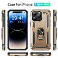 thumbnail image 3 of Dteck for Apple iPhone 16 Pro Max, Military Grade Armor Ring Holder Case Heavy Duty Magnetic for Car Mount Holder Shockproof TPU Bumper Hard PC Case Rotatable Ring Kickstand Cover,Gold, 3 of 7