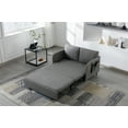 thumbnail image 3 of Convertible Sofa Bed, Modern Linen Fabric Loveseat Sleeper Sofa Couch with Pull Out Bed, Leisure Futon Sofa Bed with Headboard, 2 Pillows & Side Pockets for Living Room Bedroom Apartment, Light Grey, 3 of 7