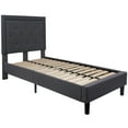 thumbnail image 2 of Merrick Lane Twin Size Platform Bed Tufted Upholstered Platform Bed in Dark Gray Fabric, 2 of 8
