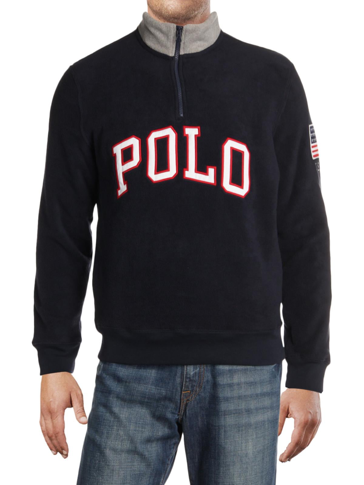 Polo Ralph Lauren Mens Fleece Logo 1/4 Zip Pullover Navy XXL