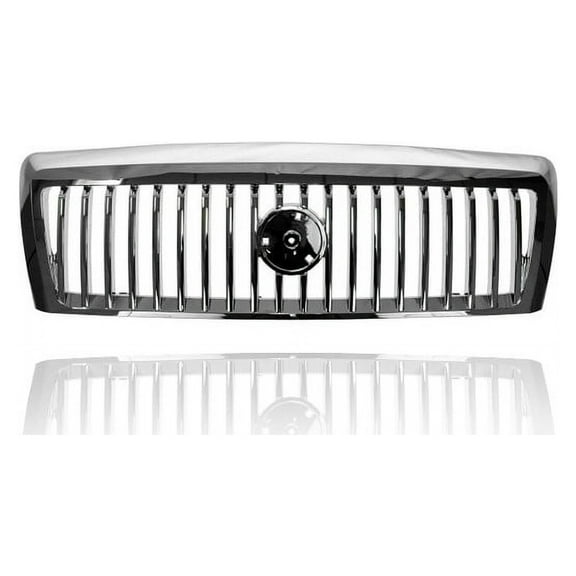 Grille - Compatible/Replacement for '06-11 Mercury Grand Marquis - Chrome, With Emblem Provision - 6W3Z8200AA