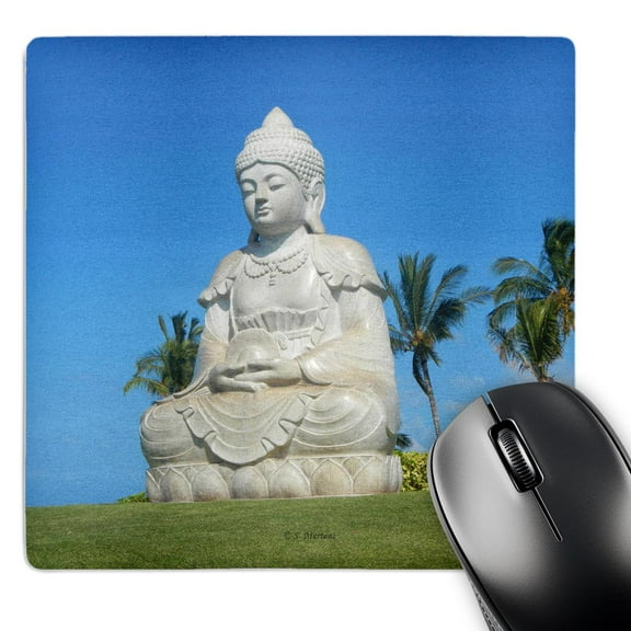 3dRose, Buddha Statue Along the Waterfront , Mouse Pad