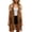 Coffee, variant on Long Vest for Women with Fringe Shawl Wrap Asymmetrical Hem Sleeveless Open Front Cardigan Lightweight Layering Black L