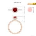 thumbnail image 2 of ANGARA Lab Grown 1 Ct Round Ruby Classic Halo Engagement Ring for Women in 14K Rose Gold (Size-6mm) | July Birthstone, Birthday, Anniversary, Jewelry Gift for Women | Lab-Grown Ruby Ring, 2 of 7