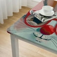 thumbnail image 4 of HAOXIT Cute Sloth Square Fitted Tablecloth Animal Pink Grey Elastic Edge Tablecloth Waterproof Oilcloth Table Cover 40*40, 4 of 7