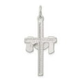 thumbnail image 4 of FJC Finejewelers Sterling Silver Satin D/c Draped Cross Charm, 4 of 4