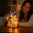 thumbnail image 4 of JHRGJIO Puppy Lamp Stained Glass, Dog Night Light Stained Resin Pup Light Charge Powered, Table Lamp Puppy Lamps for Home Bedroom Desk Display Warm Cozy Cute Unique, 4 of 7