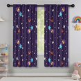 thumbnail image 5 of Funny Window Curtains for Kids Room - 42Wx63H Inch 2 Panels, Rod Pocket Starry Night Patterns for Boys Bedroom Decor Preschool Classroom Curtains Playroom Living Room Window Drapes, 5 of 5
