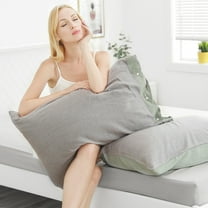 Fasiaou 100% Cotton Percale Pillowcases, 1 Pack Pillow Cases, Soft & Breathable Pillow Covers, Light Weight Fabric, Smooth Airy Weave, for Her or Him (Gray/Standard 20"x30")