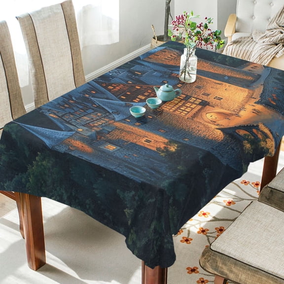 BZSMCE Square Tablecloth Retro Castle Pattern Pattern Tableclothes