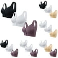 thumbnail image 3 of XFLWAM Daisy Bras for Older Women Comfy Front Closure Button Breathable Bras Plus Size No Underwire Push Up Bra for Seniors 3 Pack, 3 of 3